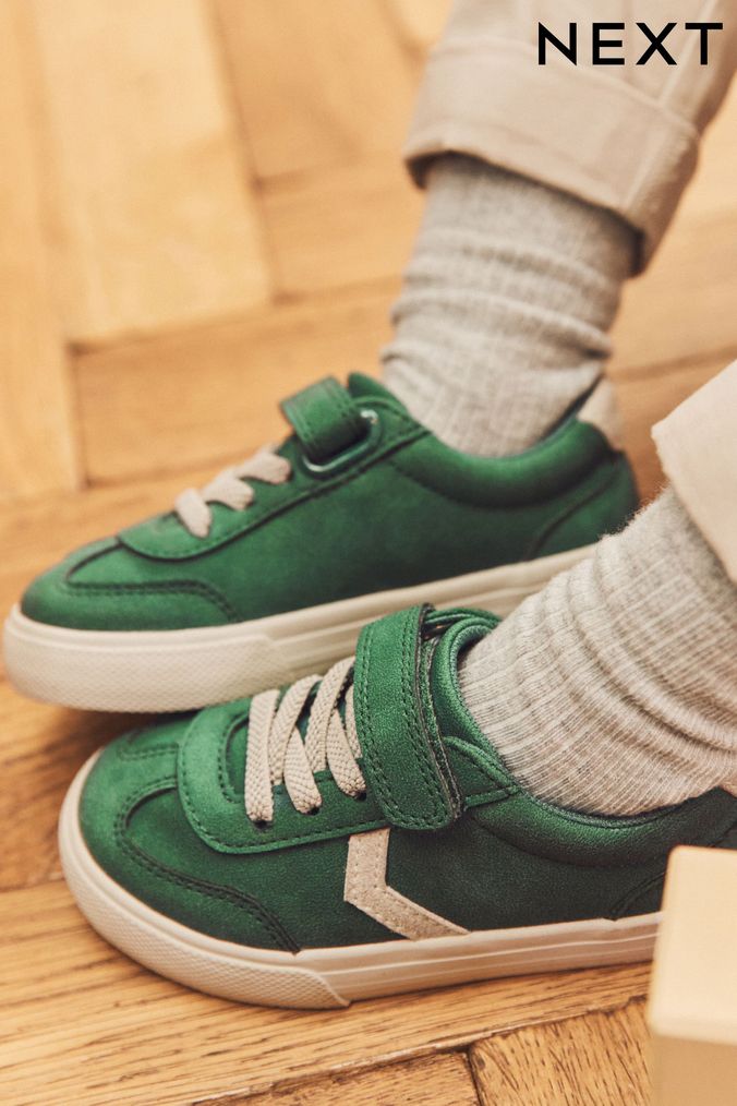 Boys green trainers top