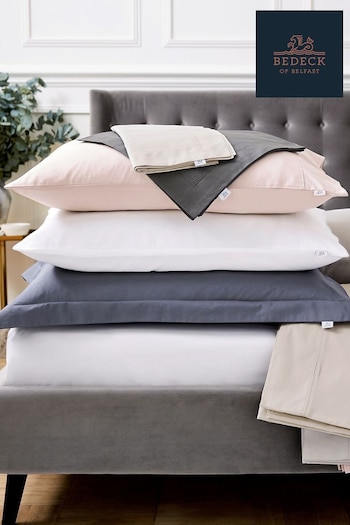 Bedeck of Belfast Charcoal 300 Thread Count Egyptian Cotton Fitted Fitted Sheet (105623) | £33 - £49