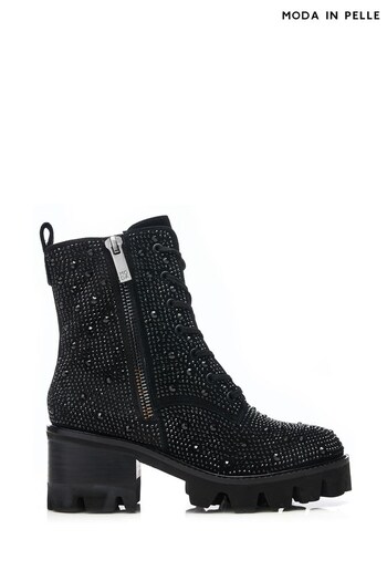 Moda in Pelle Anaglitzi Chunky Glitzy Lace up Ankle Boots (105827) | £149