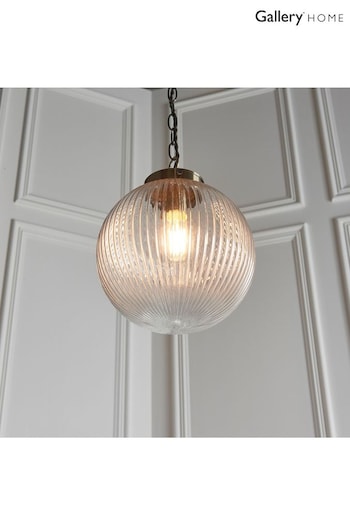 Gallery Home Brass Rejjie Clear Glass Pendant Ceiling Light (105847) | £82