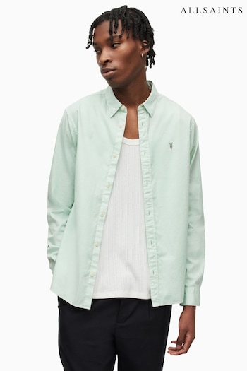 AllSaints Green Hawthorne Long Sleeved Shirt (106072) | £89