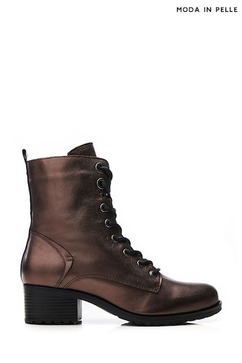 Moda In Pelle Brown Bezzie Lace Up Leather Ankle Boots (106156) | £139