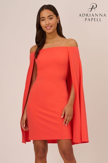 Adrianna Papell Pink Off Shoulder Cape Dress (106615) | £169