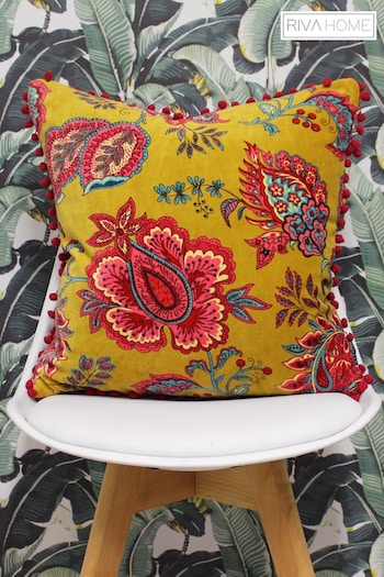 Riva Paoletti Lemon Curry Malisa Paisley Pattern Polyester Filled Cushion (106689) | £21