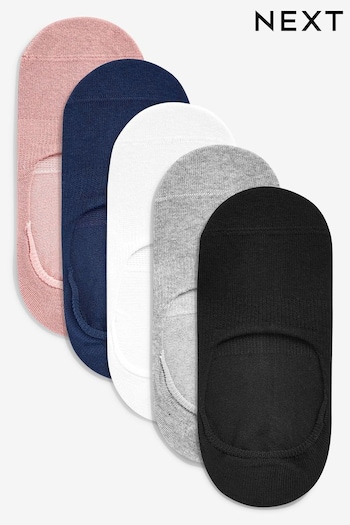 Black/Grey/Pink Invisible Trainer Socks Five Pack (106861) | £9