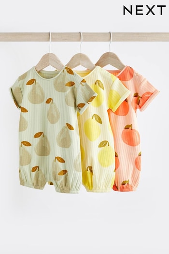Multi Fruit Baby Rompers 3 Pack (0mths-3yrs) (107034) | £16 - £18