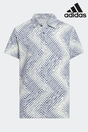 adidas Golf Blue/White Scripted Polo Shirt (107079) | £25