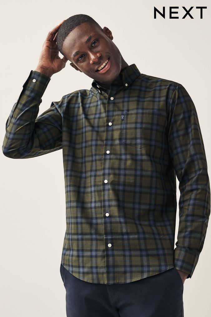 Green check shirt discount