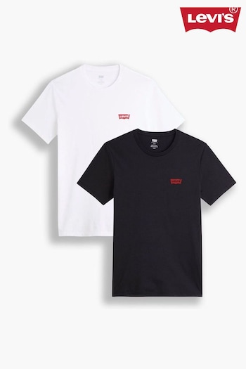 Levi's® White/Black Mini Crew Neck checkwear Just T-Shirts 2 Pack (107957) | £35