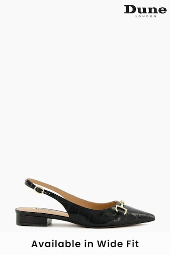 Dune London Hopeful Snaffle Black Slingback Shoes (108021) | £85