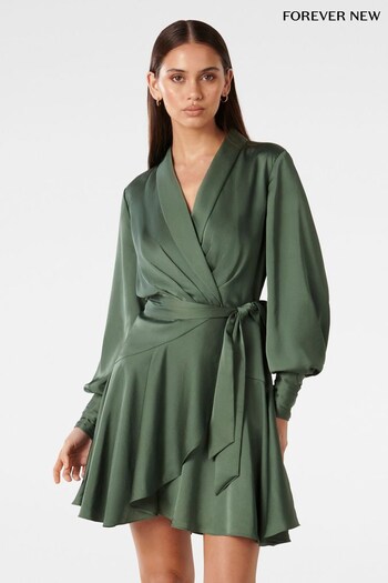 Forever New Green Skyler Satin Mini Dress (108024) | £100