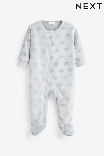Grey Star Fleece Baby Sleepsuit (108053) | £12 - £14