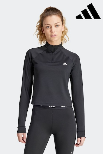 adidas Black Train Essential 1/4 Zip Sweat Top (108125) | £35