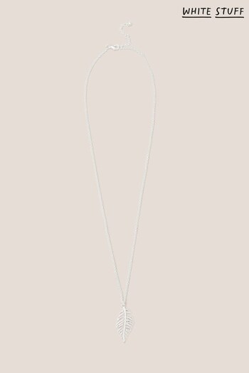 White Stuff Silver Tone Feather Pendant Necklace (108168) | £18.50