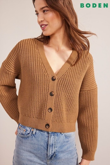 Boden Brown Oversized Ribbed Cardigan (108611) | £85