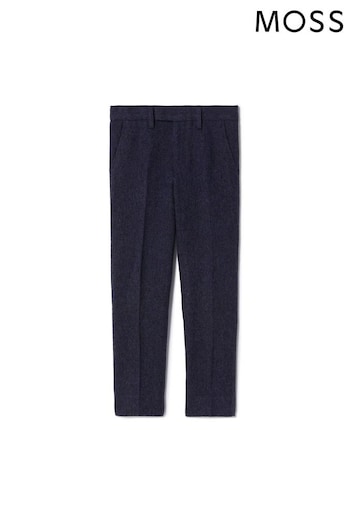 MOSS Boys Blue Donegal drape Trousers (108724) | £30