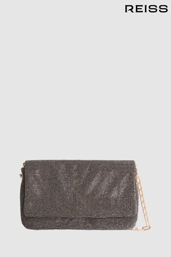 Reiss Gunmetal Soho Embellished Shoulder Bag (108965) | £128
