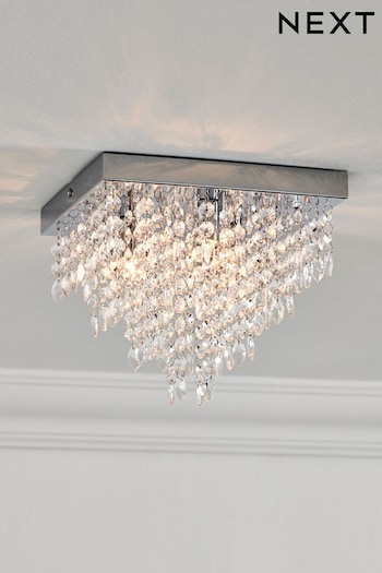 Chrome Elena 3 Light Flush Ceiling Light (109088) | £55