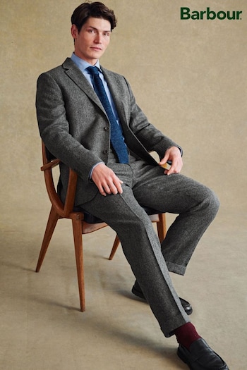 Barbour® Grey Herringbone Suit Jacket (109322) | £250
