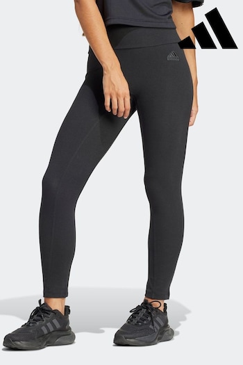 adidas Black Lounge Rib High-Waisted 7/8 Leggings (109430) | £38