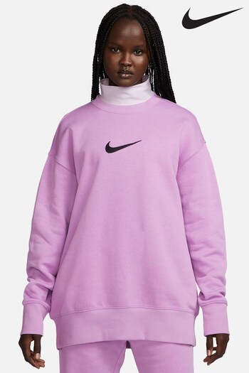 Nike Purple Oversized Midi Swoosh Crew Sweatshirt (109620) | £70