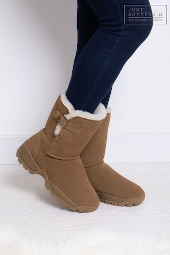 Just Sheepskin Brown Ladies Berkshire Mid Boots les (109621) | £99
