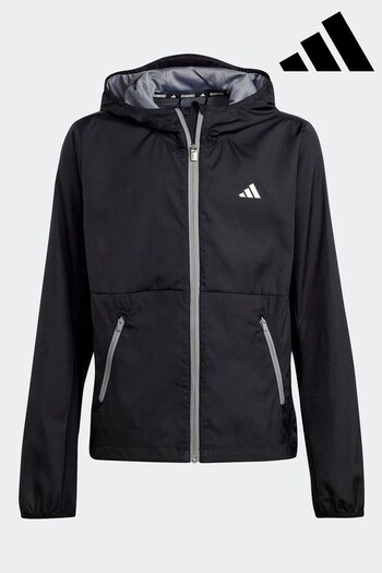adidas nero Black Kids Sportswear Windbreaker Jacket (109671) | £50