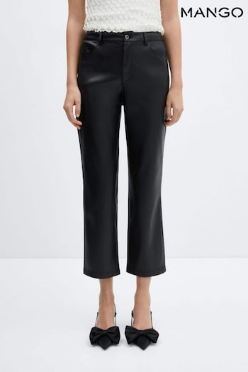 Mango Leather-Effect Straight Trousers (109766) | £46