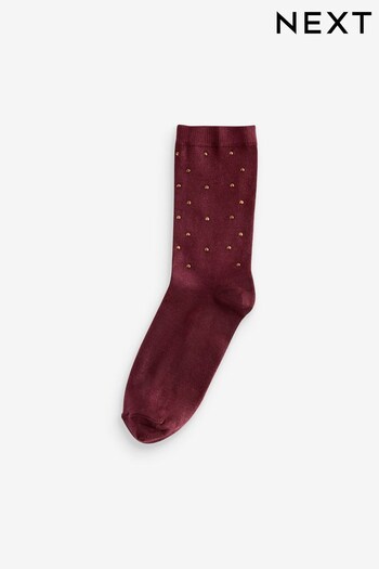 Berry Red Gem Ankle Socks In Box (110296) | £6.50