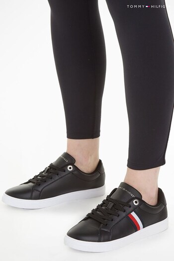Tommy Hilfiger Essential Stripes Black Sneakers (110331) | £90
