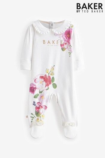 Baker by Ted Baker White Collared Sleepsuit (110742) | £22 - £24