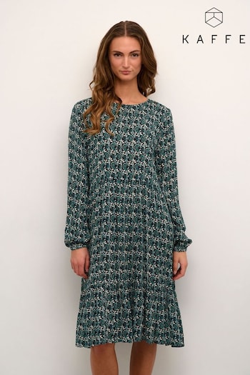 Kaffe Green Karina Knee Length Round Neck Dress (110868) | £70