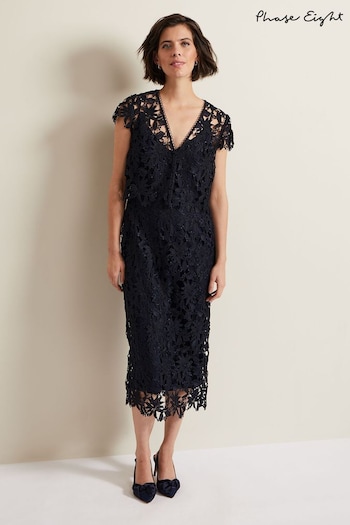 Phase Eight Blue Meghan Lace Double Layer Dress (110881) | £229