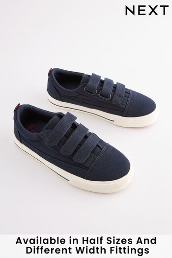 Navy Blue Wide Fit (G) Strap Touch Fastening Shoes (110979) | £16 - £23
