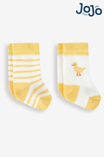 JoJo Maman Bébé Yellow Duck 2-Pack Baby Socks (111426) | £5.50