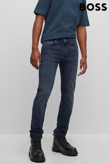 BOSS Blue Delaware Slim Fit Jeans Asymmetrical (112110) | £129
