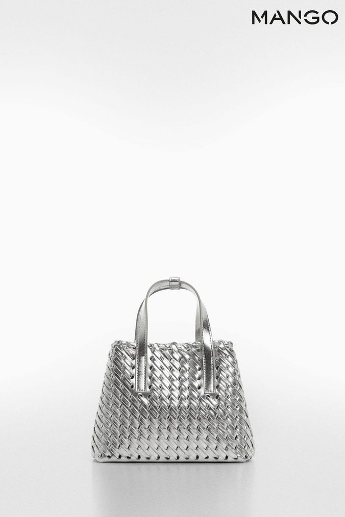 Mango Embroidered Tote Bag in White | Lyst UK