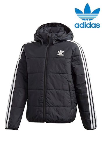 adidas Black Originals 3 Stripe Padded Jacket (112370) | £72
