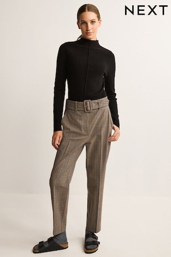 Grey Tailored Belted Tapered Trousers (113105) | £46
