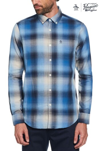 Original Penguin Blue Long Sleeve Plaid Ecovero Shirt (113107) | £80