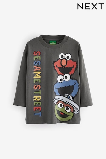 Charcoal Grey Long Sleeve Sesame Street T-Shirt (3mths-8yrs) (113335) | £9 - £11