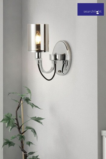 Searchlight Chrome Catalina Wall Bracket With Black Braided Cable & Smoked Glass Shades (113452) | £25