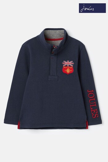 Joules Matchday Dale Navy Blue Quarter Zip Sweatshirt (113517) | £26.95 - £32.95