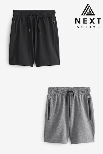 Grey/Black 2 Pack Sports belted Shorts (6-17yrs) (113663) | £15 - £25