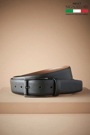 Black Signature Italian Leather Belt (113725) | £22