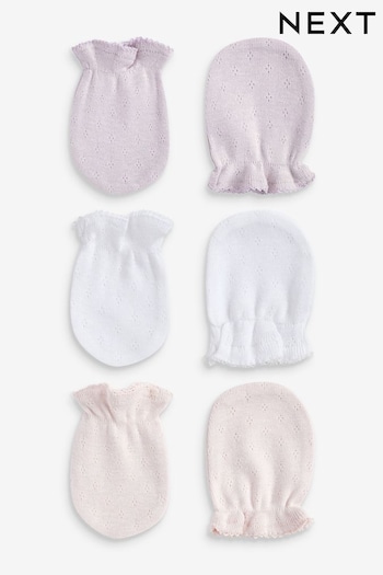 Pink Pointelle 3 Pack Baby Scratch Mitts (114193) | £3.50
