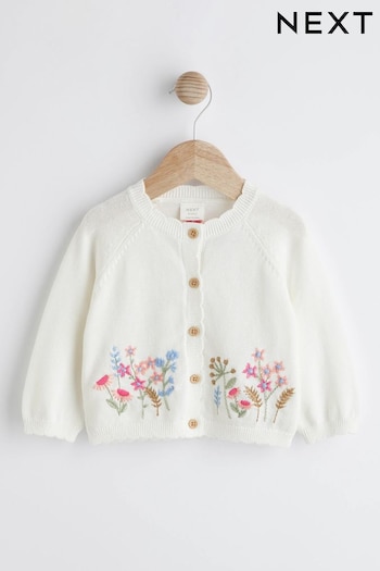 Pink Floral Embroidered Baby Cardigan (0mths-2yrs) (114531) | £14 - £16