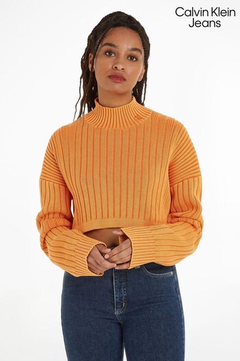 Calvin Klein Jeans Orange Crop Sweater (114687) | £120