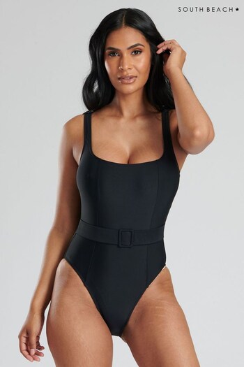 South Beach Black Belted Swimsuit (114697) | £35