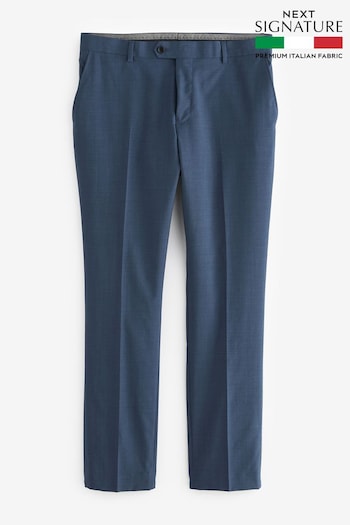 Light Blue Light Blue Slim Fit Signature Tollegno Wool Plain Suit Trousers (114698) | £100